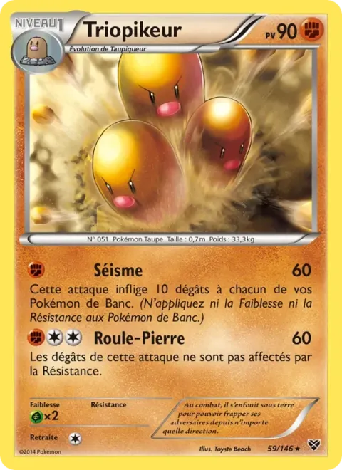Carte Pokémon Triopikeur 059/146, extension XY