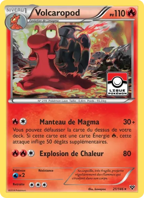 Carte Pokémon Volcaropod 021/146, extension XY