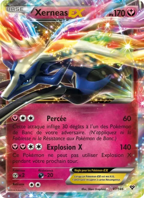 Carte Pokémon Xerneas EX 097/146, extension XY