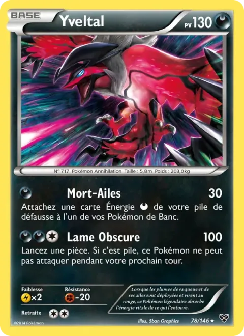 Carte Pokémon Yveltal 078/146, extension XY