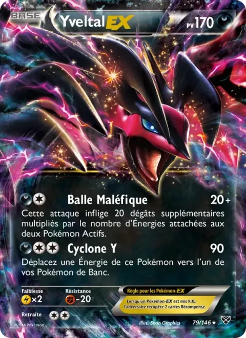 Carte Pokémon Yveltal EX 079/146, extension XY