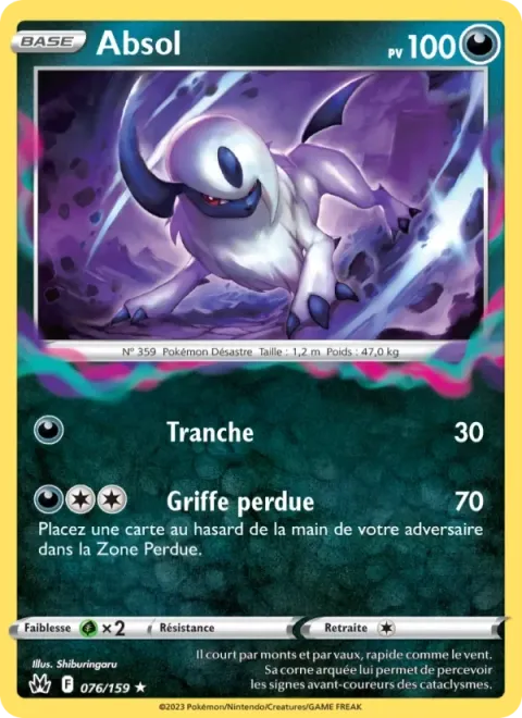 Carte Pokémon Absol 076/159, extension Zénith Suprême