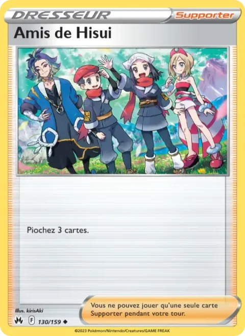 Carte Pokémon Amis de Hisui 130/159, extension Zénith Suprême