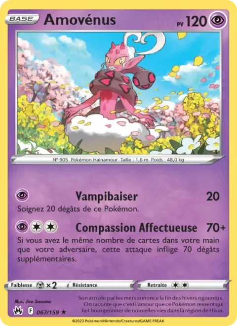 Carte Pokémon Amovénus 067/159, extension Zénith Suprême