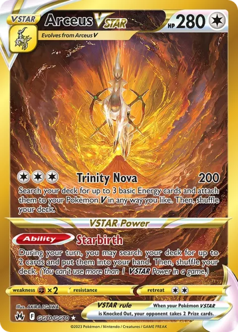 Carte Pokémon Arceus VSTAR GG70/GG70, extension Zénith Suprême
