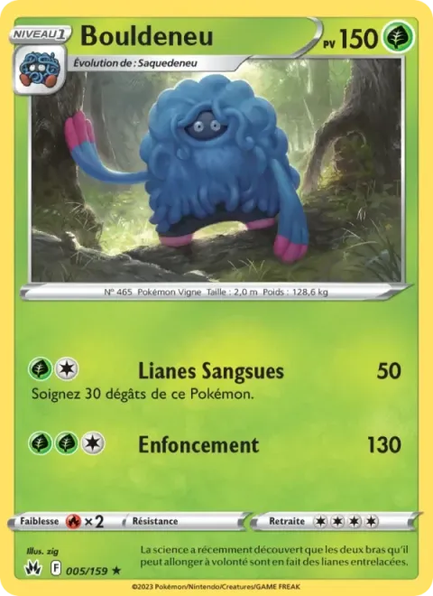 Carte Pokémon Bouldeneu 005/159, extension Zénith Suprême