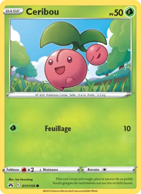 Carte Pokémon Ceribou 011/159, extension Zénith Suprême