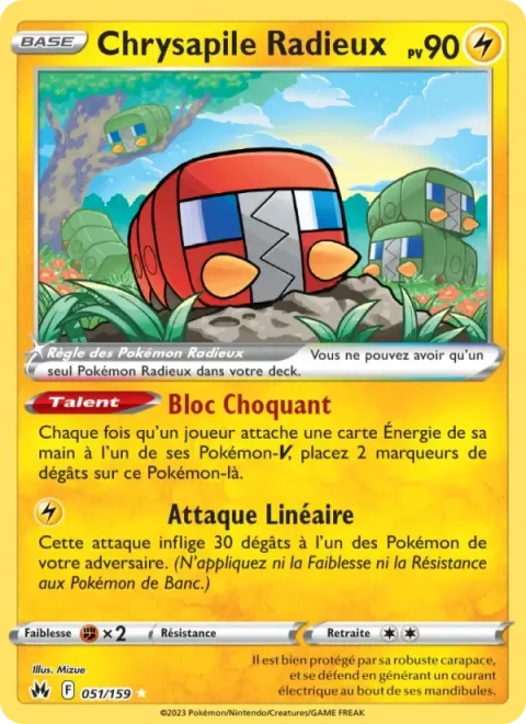 Carte Pokémon Chrysapile Radieux 051/159, extension Zénith Suprême