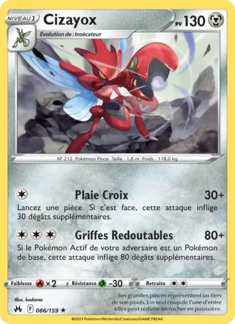 Carte Pokémon Cizayox 086/159, extension Zénith Suprême