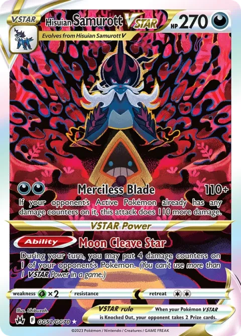 Carte Pokémon Clamiral de Hisui VSTAR GG52/GG70, extension Zénith Suprême