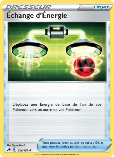 Carte Pokémon Échange d’Énergie 129/159, extension Zénith Suprême