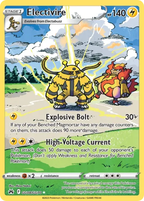 Carte Pokémon Élekable GG08/GG70, extension Zénith Suprême