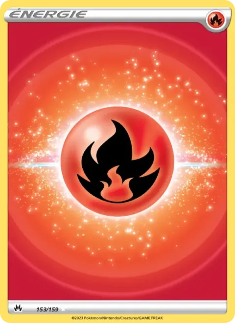 Carte Pokémon Énergie Feu 153/159, extension Zénith Suprême