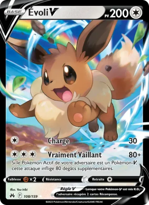 Carte Pokémon Évoli V 108/159, extension Zénith Suprême