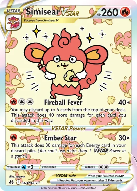 Carte Pokémon Flamoutan VSTAR GG37/GG70, extension Zénith Suprême