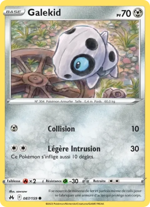 Carte Pokémon Galekid 087/159, extension Zénith Suprême