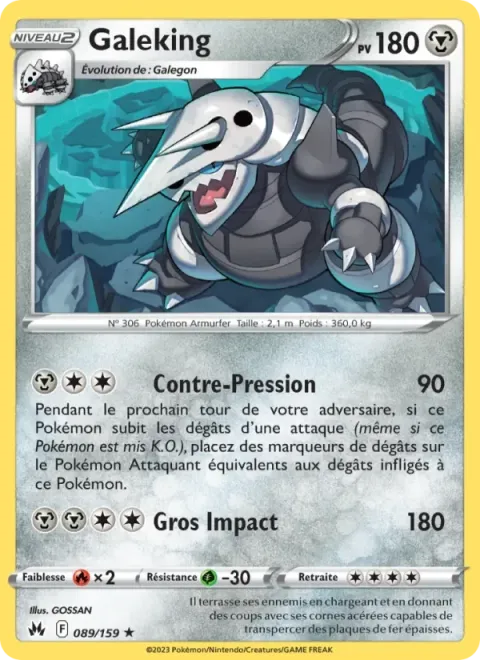 Carte Pokémon Galeking 089/159, extension Zénith Suprême