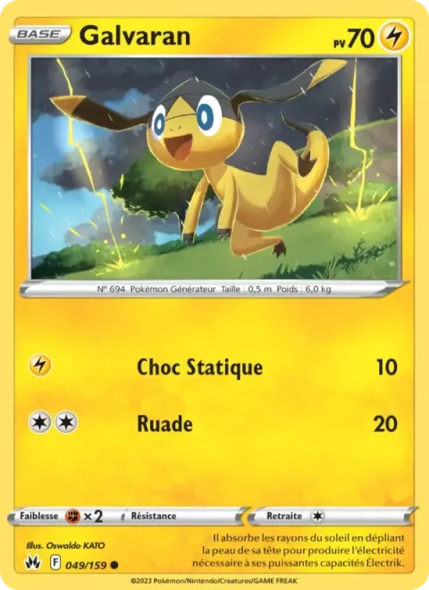 Carte Pokémon Galvaran 049/159, extension Zénith Suprême