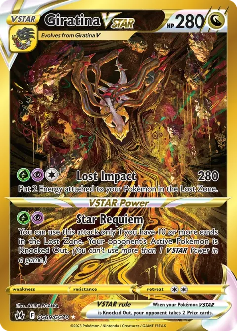 Carte Pokémon Giratina VSTAR GG69/GG70, extension Zénith Suprême