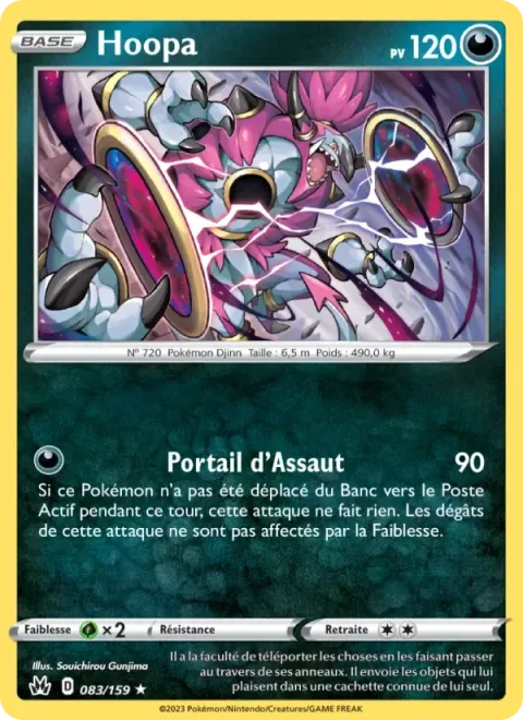 Carte Pokémon Hoopa 083/159, extension Zénith Suprême