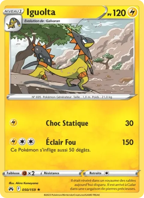 Carte Pokémon Iguolta 050/159, extension Zénith Suprême