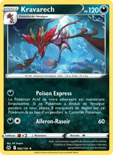Carte Pokémon Kravarech 082/159, extension Zénith Suprême