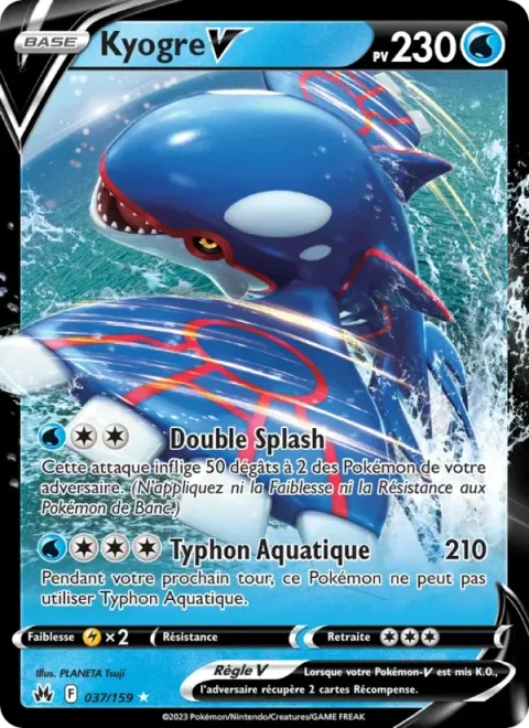 Carte Pokémon Kyogre V 037/159, extension Zénith Suprême
