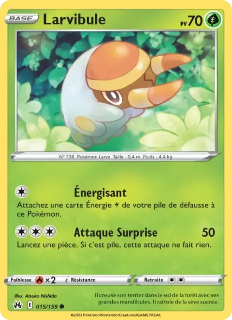 Carte Pokémon Larvibule 015/159, extension Zénith Suprême