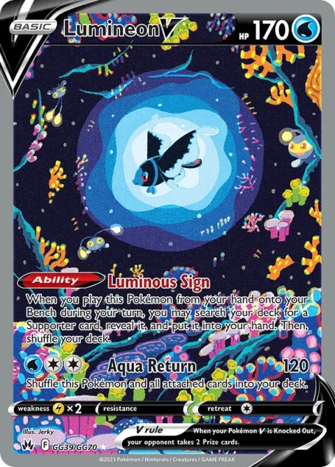 Carte Pokémon Luminéon V GG39/GG70, extension Zénith Suprême