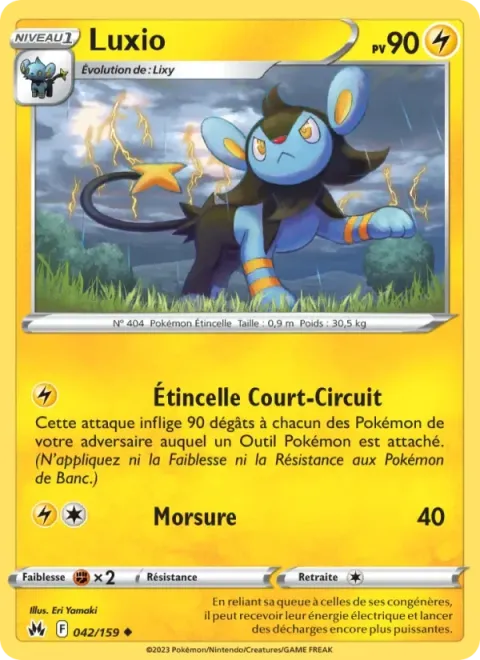 Carte Pokémon Luxio 042/159, extension Zénith Suprême