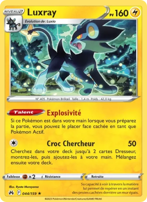 Carte Pokémon Luxray 044/159, extension Zénith Suprême