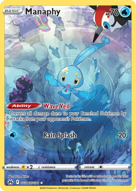 Carte Pokémon Manaphy GG06/GG70, extension Zénith Suprême