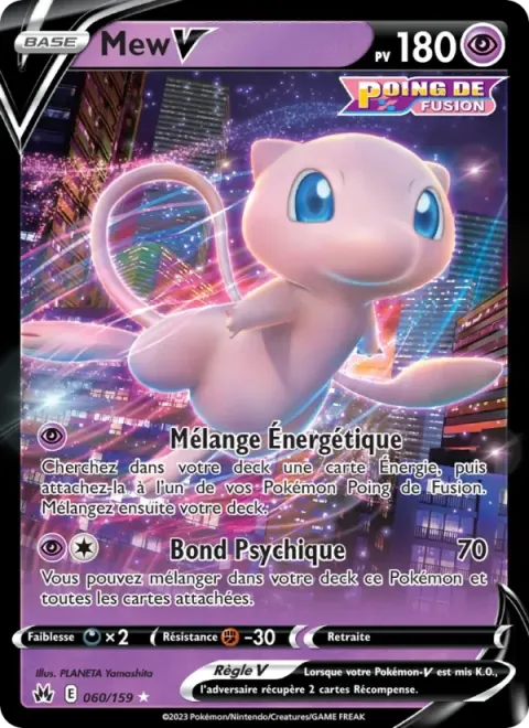 Carte Pokémon Mew V 060/159, extension Zénith Suprême