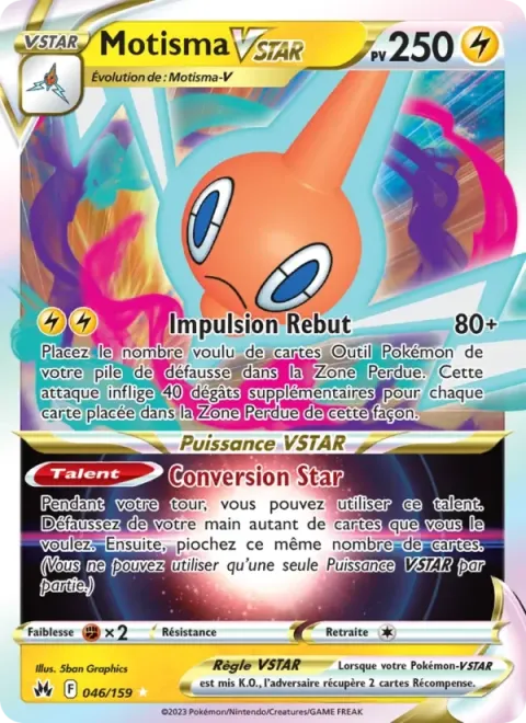 Carte Pokémon Motisma VSTAR 046/159, extension Zénith Suprême