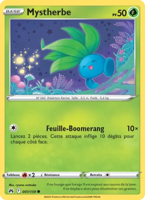 Carte Pokémon Mystherbe 001/159, extension Zénith Suprême