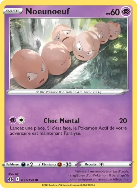 Carte Pokémon Noeunoeuf 057/159, extension Zénith Suprême