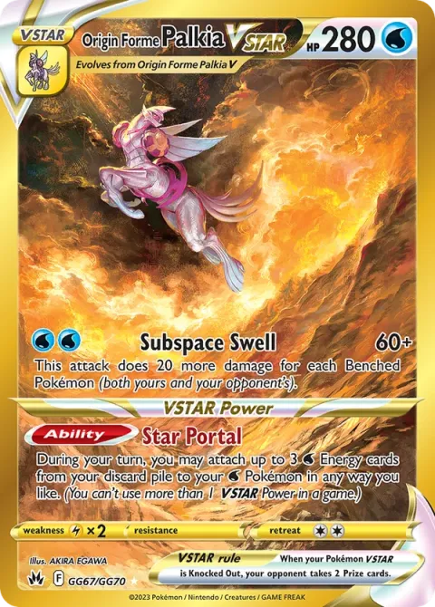 Carte Pokémon Palkia Originel VSTAR GG67/GG70, extension Zénith Suprême
