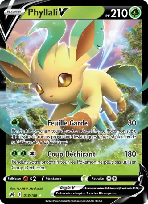 Carte Pokémon Phyllali V 013/159, extension Zénith Suprême