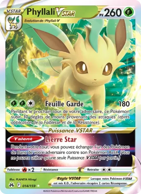 Carte Pokémon Phyllali VSTAR 014/159, extension Zénith Suprême