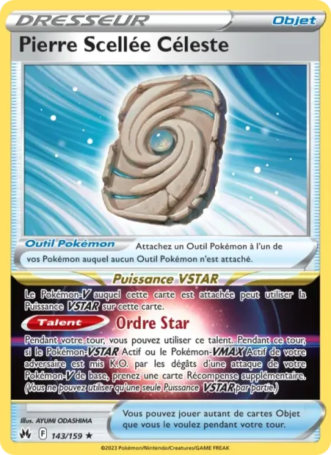 Carte Pokémon Pierre Scellée Céleste 143/159, extension Zénith Suprême