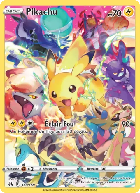 Carte Pokémon Pikachu 160/159, extension Zénith Suprême