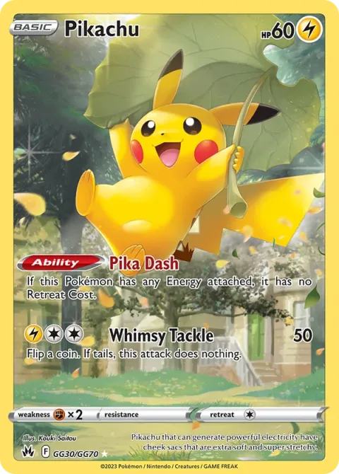 Carte Pokémon Pikachu GG30/GG70, extension Zénith Suprême