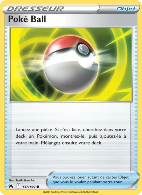 Carte Pokémon Poké Ball 137/159, extension Zénith Suprême