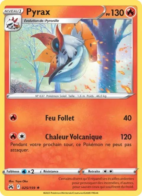 Carte Pokémon Pyrax 025/159, extension Zénith Suprême