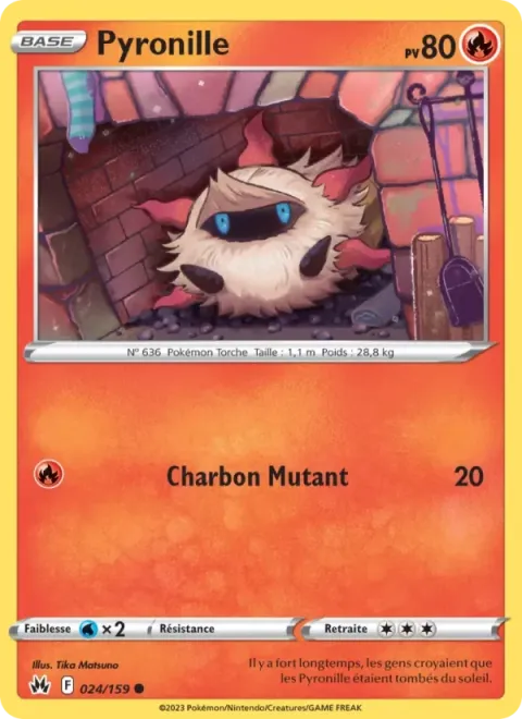 Carte Pokémon Pyronille 024/159, extension Zénith Suprême