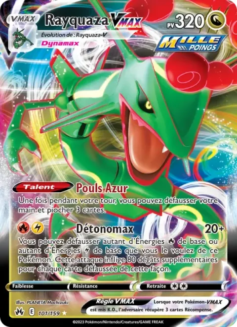 Carte Pokémon Rayquaza VMAX 101/159, extension Zénith Suprême