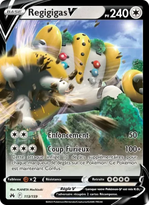 Carte Pokémon Regigigas V 113/159, extension Zénith Suprême