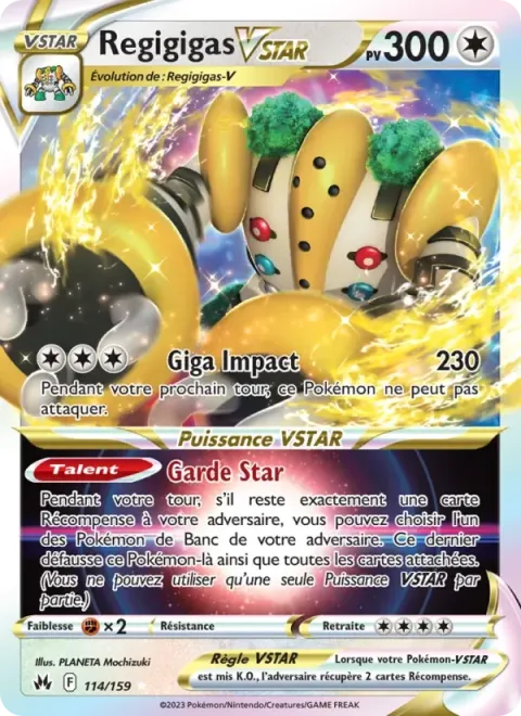 Carte Pokémon Regigigas VSTAR 114/159, extension Zénith Suprême