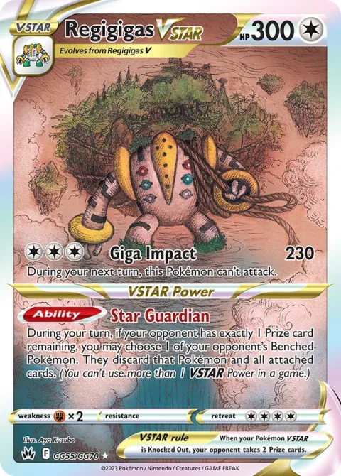 Carte Pokémon Regigigas VSTAR GG55/GG70, extension Zénith Suprême