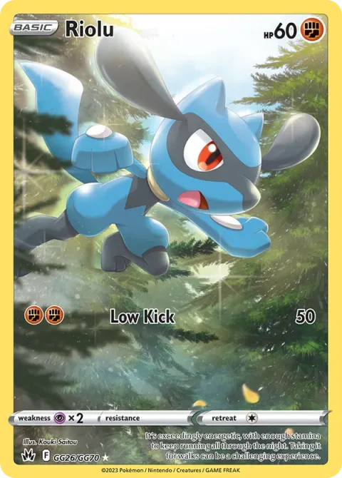 Carte Pokémon Riolu GG26/GG70, extension Zénith Suprême